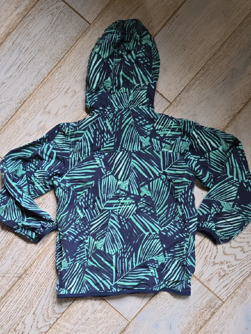 PATAGONIA Baggies Windbreaker Jacket Blue Green Palm Print Size Kids Small - Picture 2 of 7